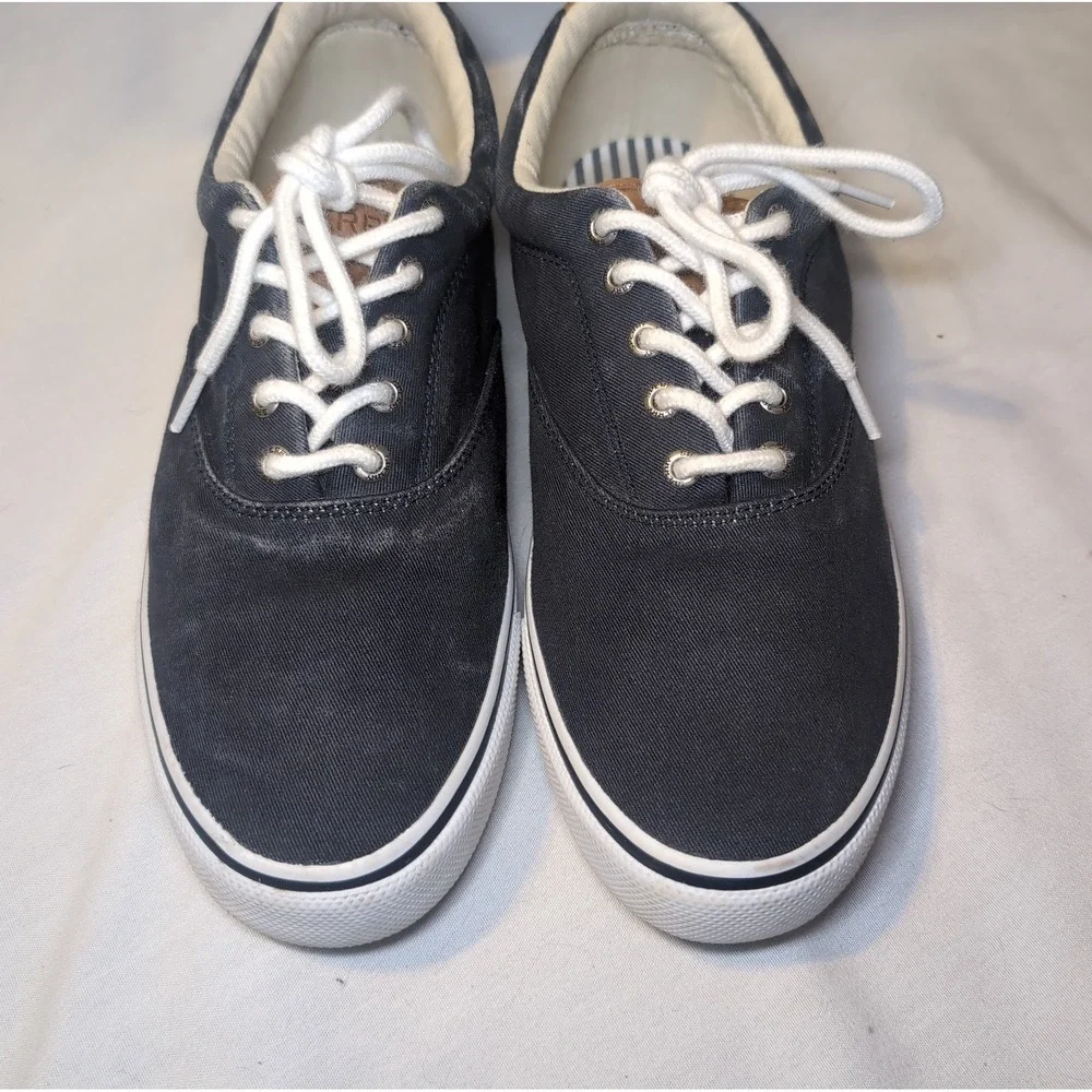 Sperry Top Sider CVO Salt-Washed Canvas Sneaker, 1048024, Navy, Size 10.5M